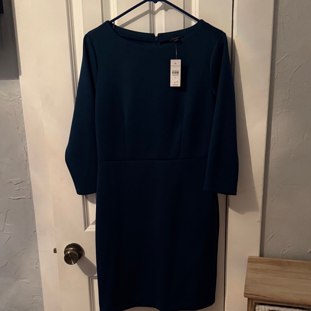 Ann Taylor Factory Teal Long Sleeve Dress